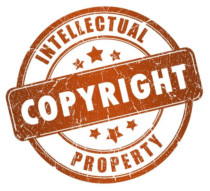 Copyright grunge stamp isolated on white background