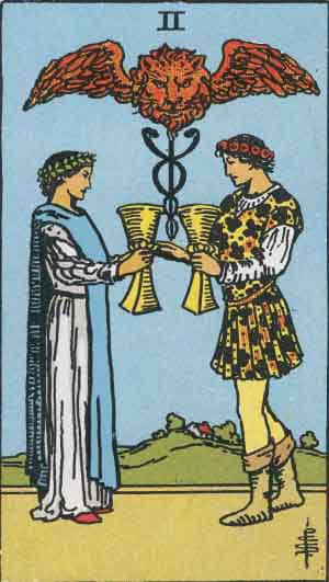 Which tarot cards indicate love at first sight?