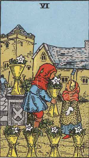 which tarot cards indicate cheating six of cups