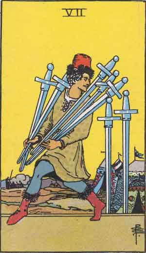which tarot cards indicate cheating seven of swords