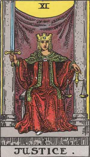 Which tarot cards indicate marriage? Justice can represent a "legal" union. 