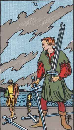 Which tarot cards indicate betrayal? Five of Swords