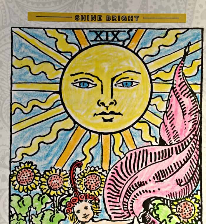 How to bling The Tarot Coloring Book - Sticker Love - The Sun