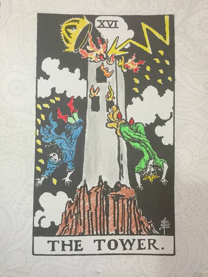 How to Bling The Tarot Coloring Book: Colored Gel Pens - The Tower