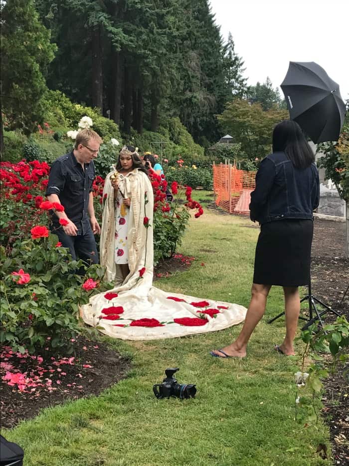 Rose Queen gets ready for her close up.