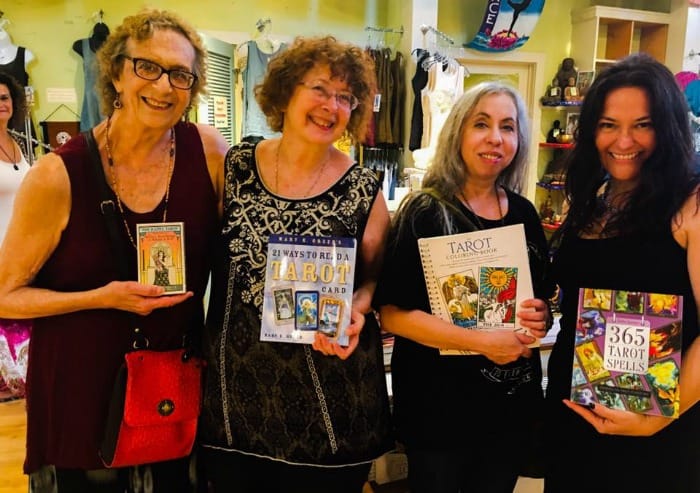 At the Omega Bookstore with Rachel Pollack, Mary K Greer and Sasha Graham. 