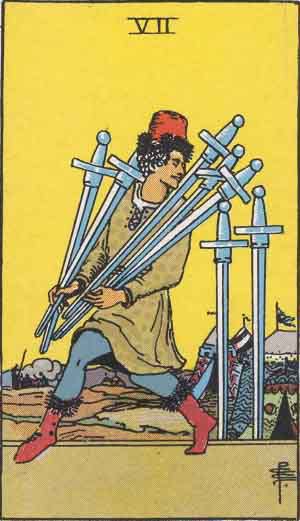 Which tarot cards indicate criminal activity? Seven of Swords 